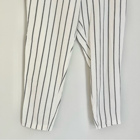 NWT ASOS Linen Blend Striped Pants White‎ Black Women’s Size 8 - Picture 7 of 9